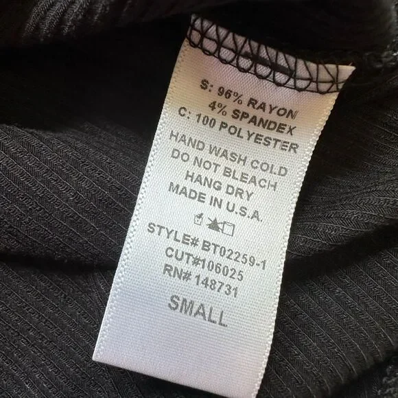 5 for $40 Blue Blush Bodysuit Top Blouse Shirt Size S Black - Picture 6 of 6